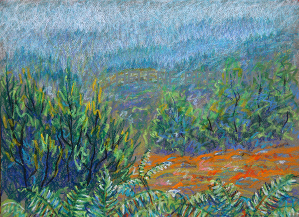 Scottish Forest Landscape Oil pastel