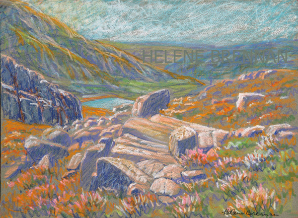North Wales Landscape Painting:: Oil Pastel