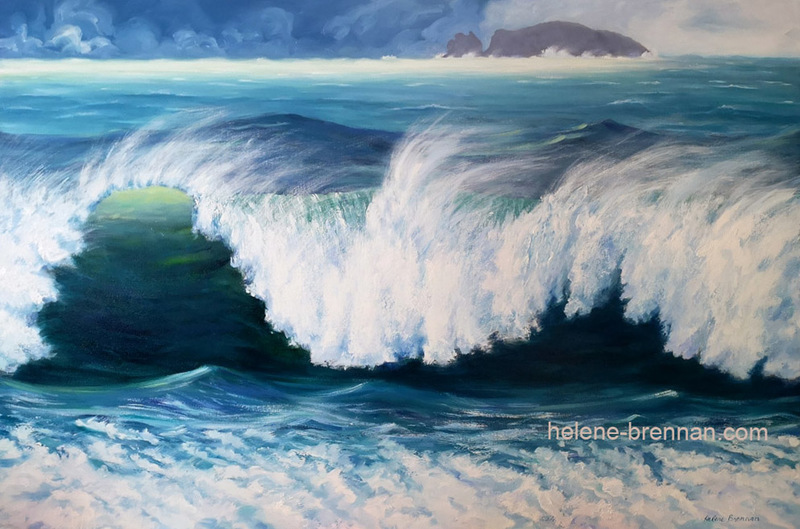 Rushing Wave in the Wind Oil on Canvas