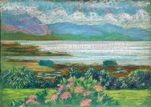 Scottish Coastal Scene pastel