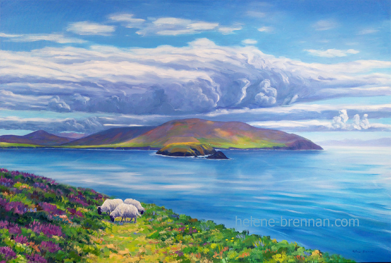 View of Mainland from Great Blasket Island Painting: Oil painting on canvas